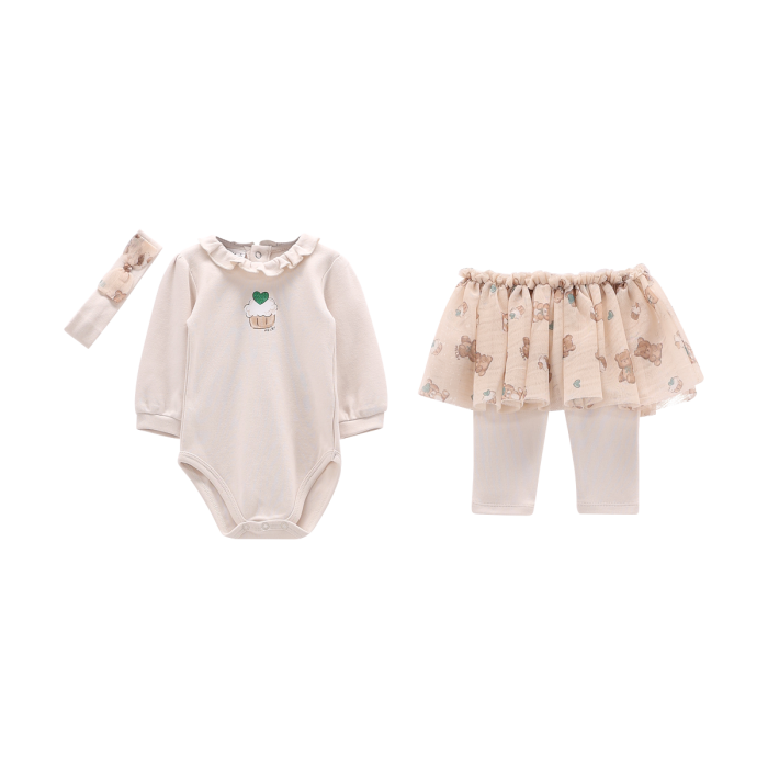 Completo gonnellina e body neonata