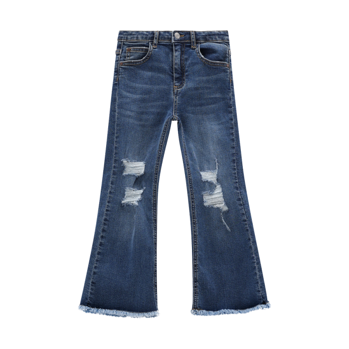 Pantalone denim taglio flare ragazza
