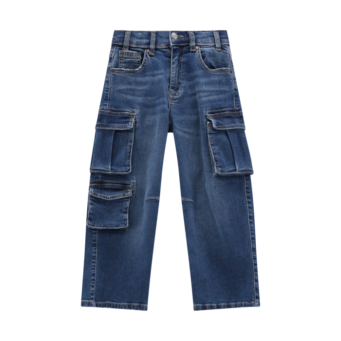 Pantalone denim cargo ragazza