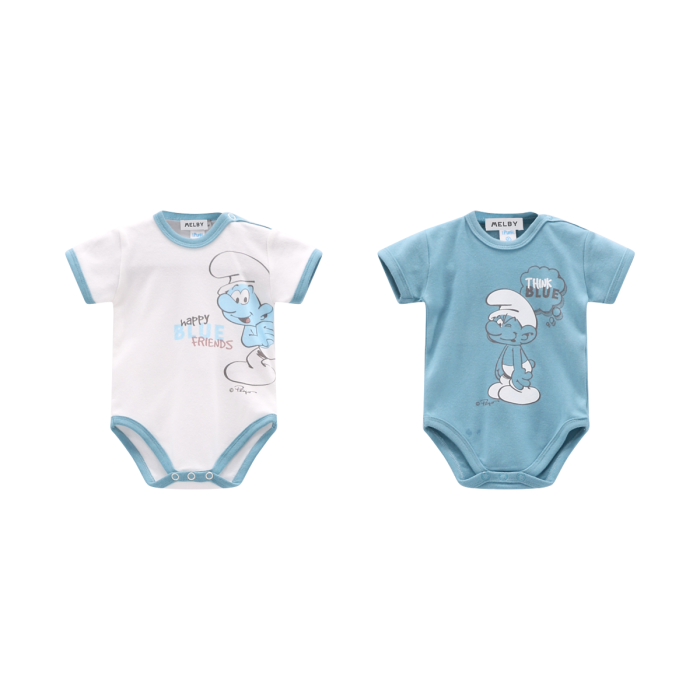 Confezione bipack body i Puffi™ a maniche corte neonato