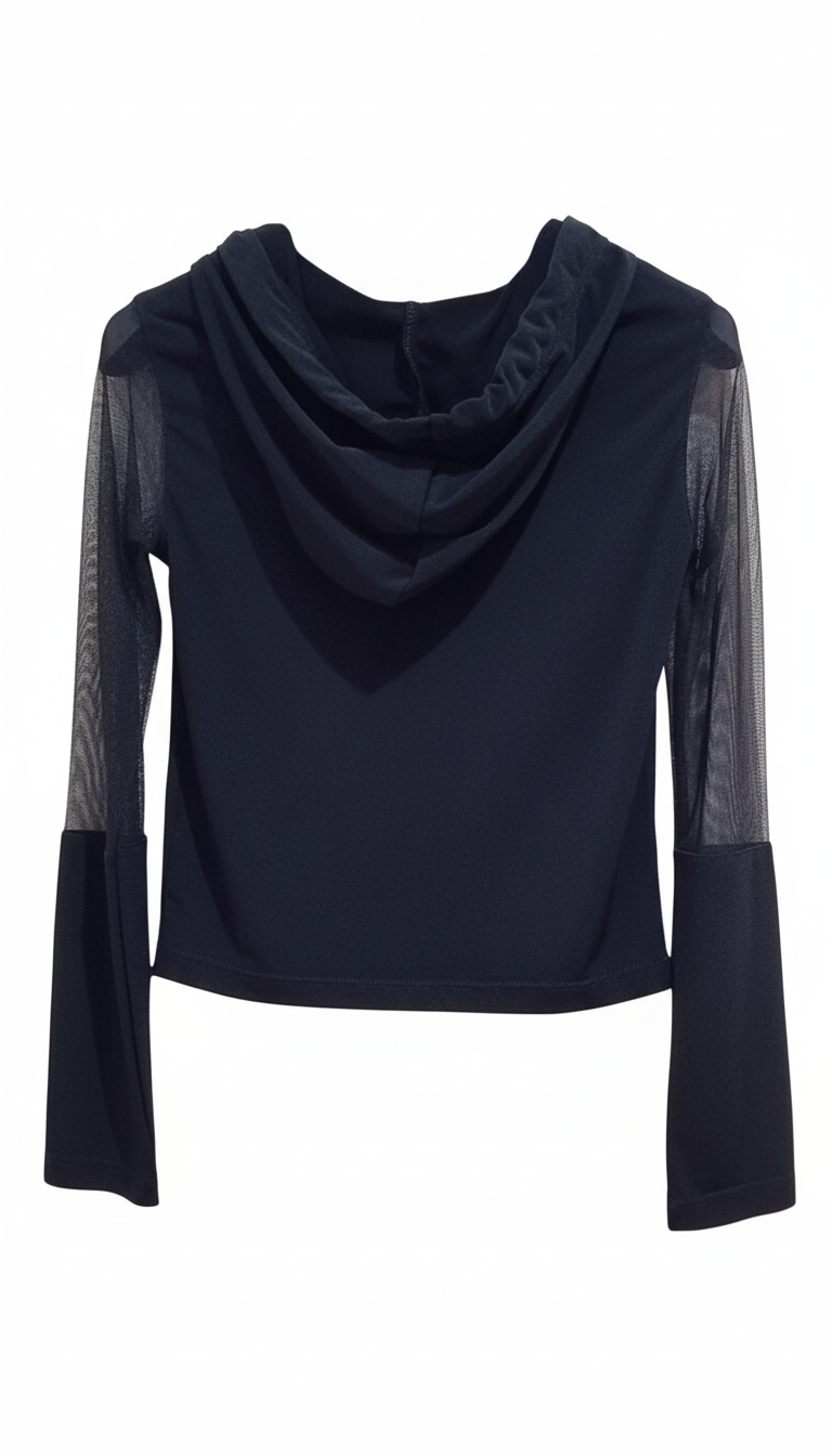 Naice maglia con maniche velate e cappuccio con longuette in abbinamento ragazza