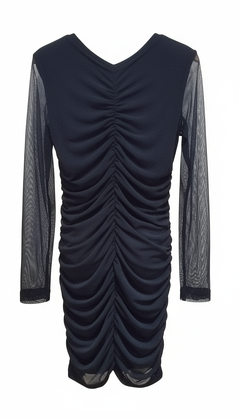 Naice abito in lycra drappeggiato nero ragazza