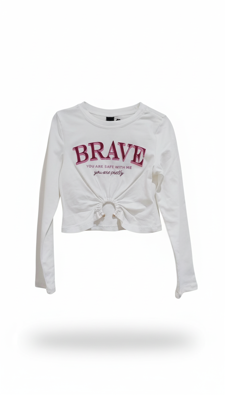 Naice maglia cropped in cotone ragazza