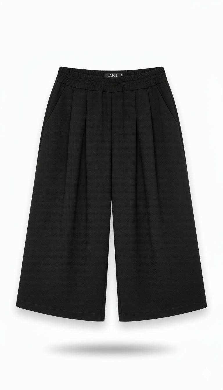 Naice pantapalazzo nero in punto Milano con elastico in vita bambina