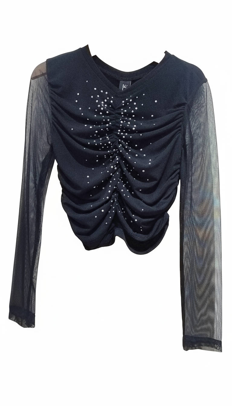 Naice maglia cropped in lycra ragazza