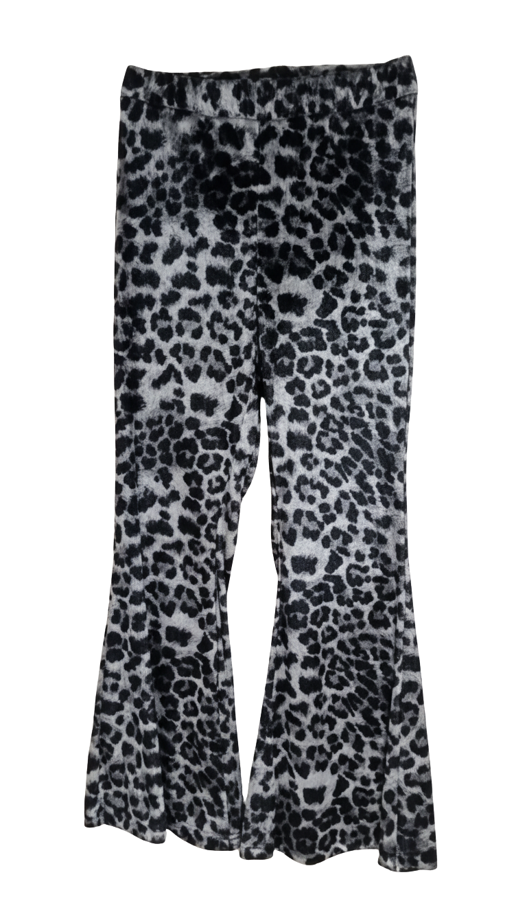 Naice pantaloni flare in velluto leopardato ragazza