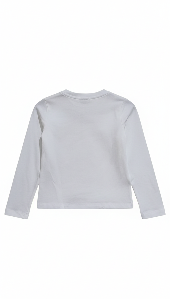 Naice maglia girocollo in cotone con dettaglio leopardato in velluto bambina