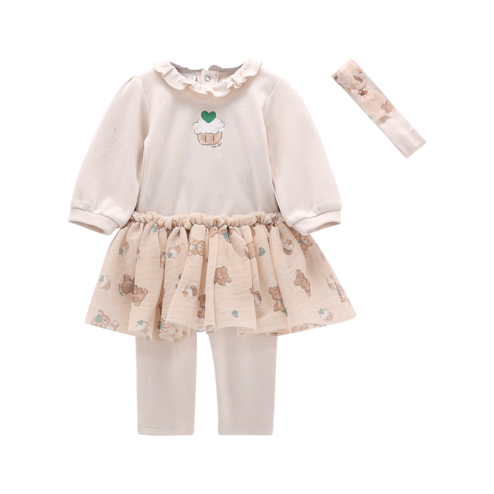 Completo gonnellina e body neonata