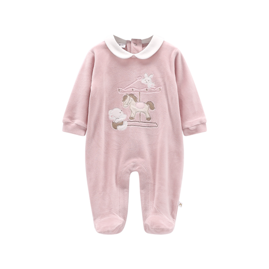 Tutina con piede in ciniglia soft neonata