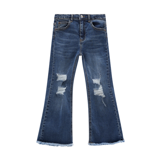 Pantalone denim taglio flare ragazza