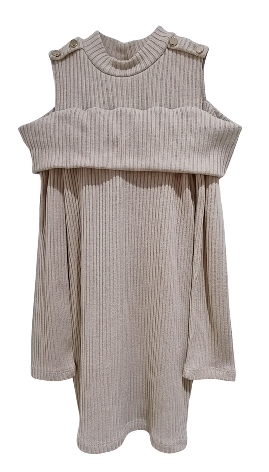 Naice abito in maglina a costine con spalle scoperte ragazza