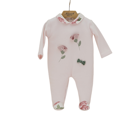 Tutina in ciniglia con colletto neonata