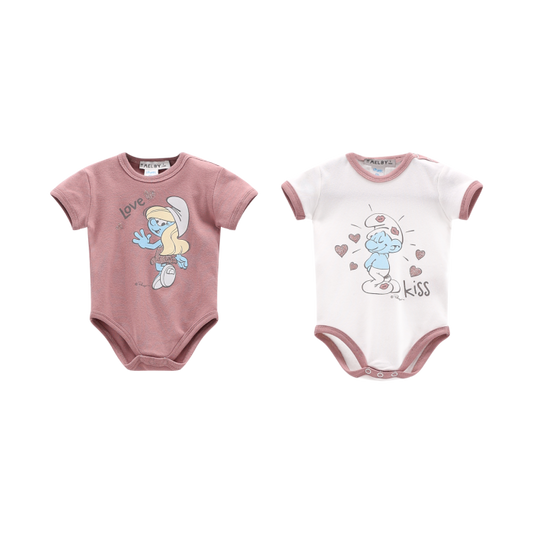 Confezione bipack body i Puffi™ a maniche corte neonata