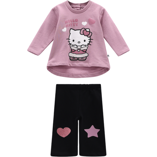 Tuta 2 pezzi Hello Kitty in felpa invernale neonata