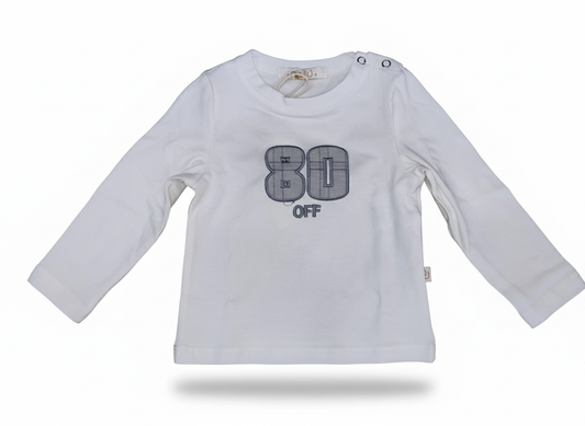 Nalú Maglia Girocollo Baby – Caldo Cotone Bianco con Immagine Ricamata sul Fronte