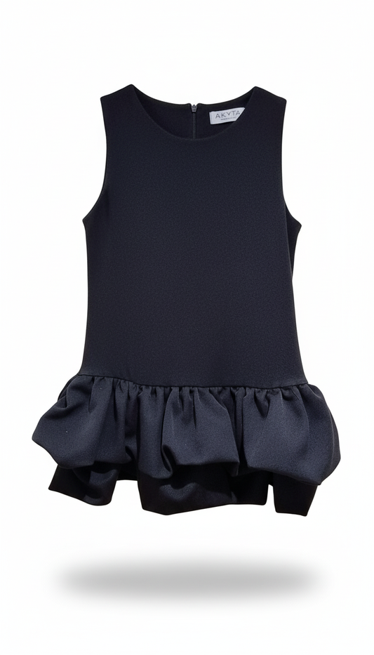 Akyta abito  a tubino con balze sul fondo, senza maniche con zip sul retro ragazza