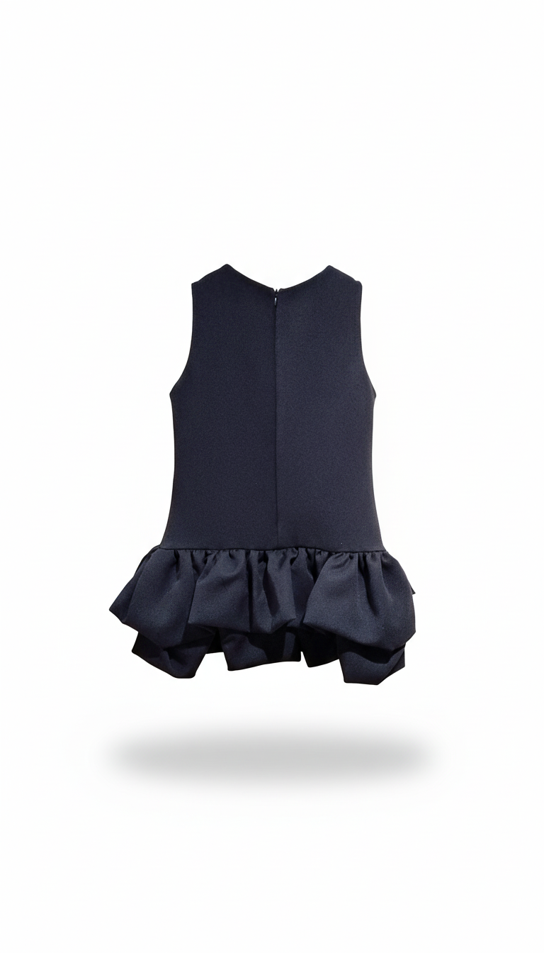 Akyta abito  a tubino con balze sul fondo, senza maniche con zip sul retro ragazza