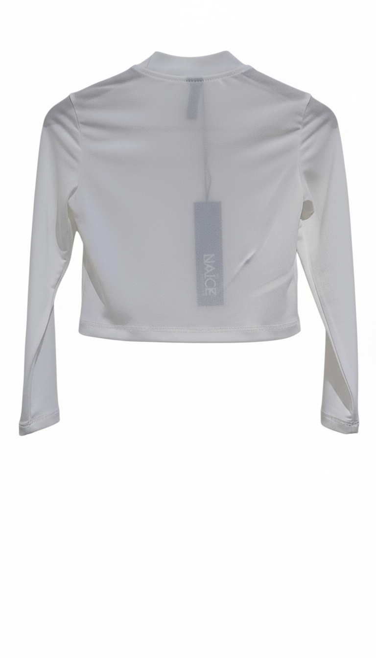 Naice maglia in lycra cropped con drappeggio bambina