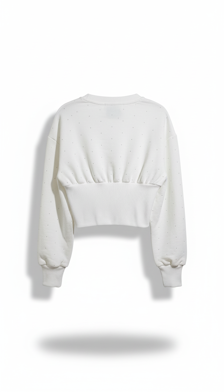 Naice felpa cropped con strass ragazza